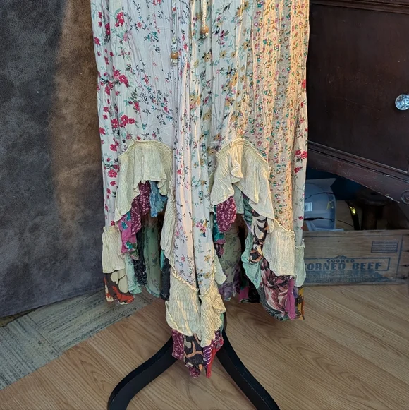 Floral Bohemian Skirt Western Swing Elastic Waist - Picture 13 of 13